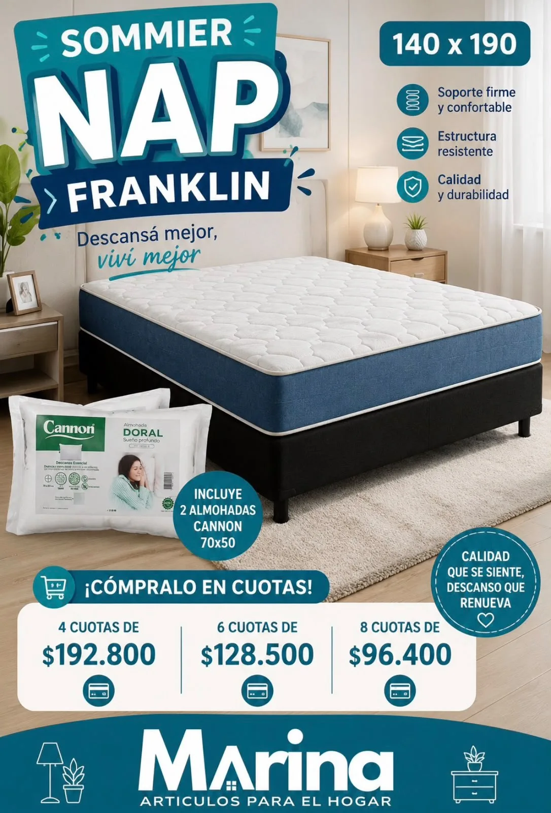 Sommier Nap Franklin 140x190