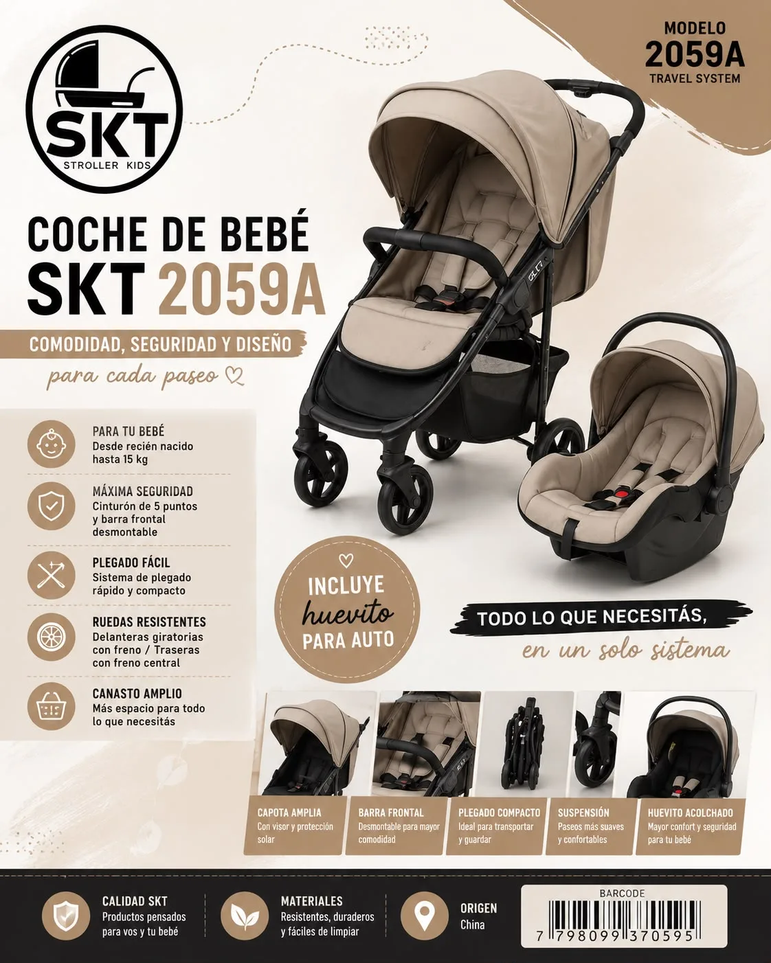 Coche De Bebé SKT 2059A