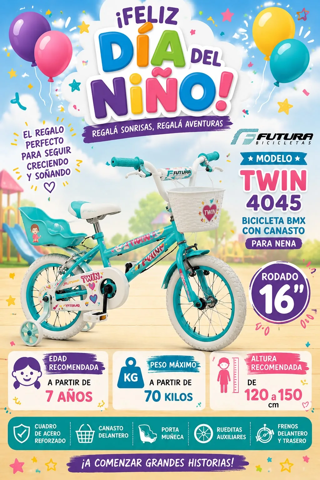 Bicicleta Twin 4045 R16 Niñas